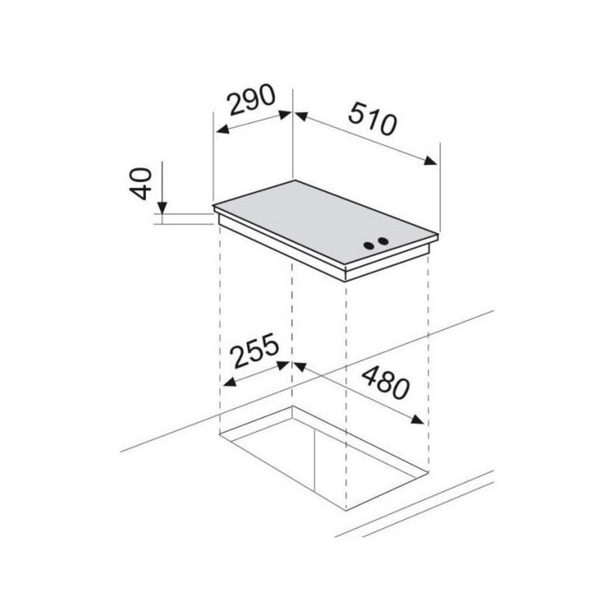 Glem Domino 2 feux gaz 30cm blanc - gt32wh