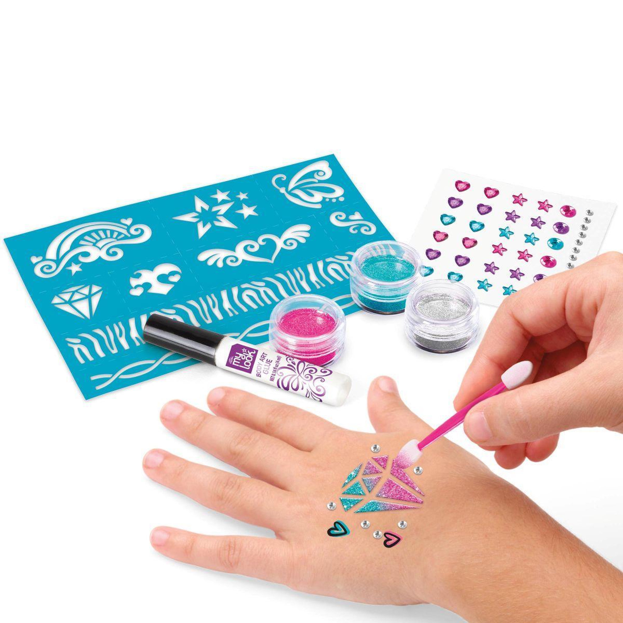 Voir la diapositive 3 : Lexibook Kit de Tatouages Brillants et Nail Art Pailletés