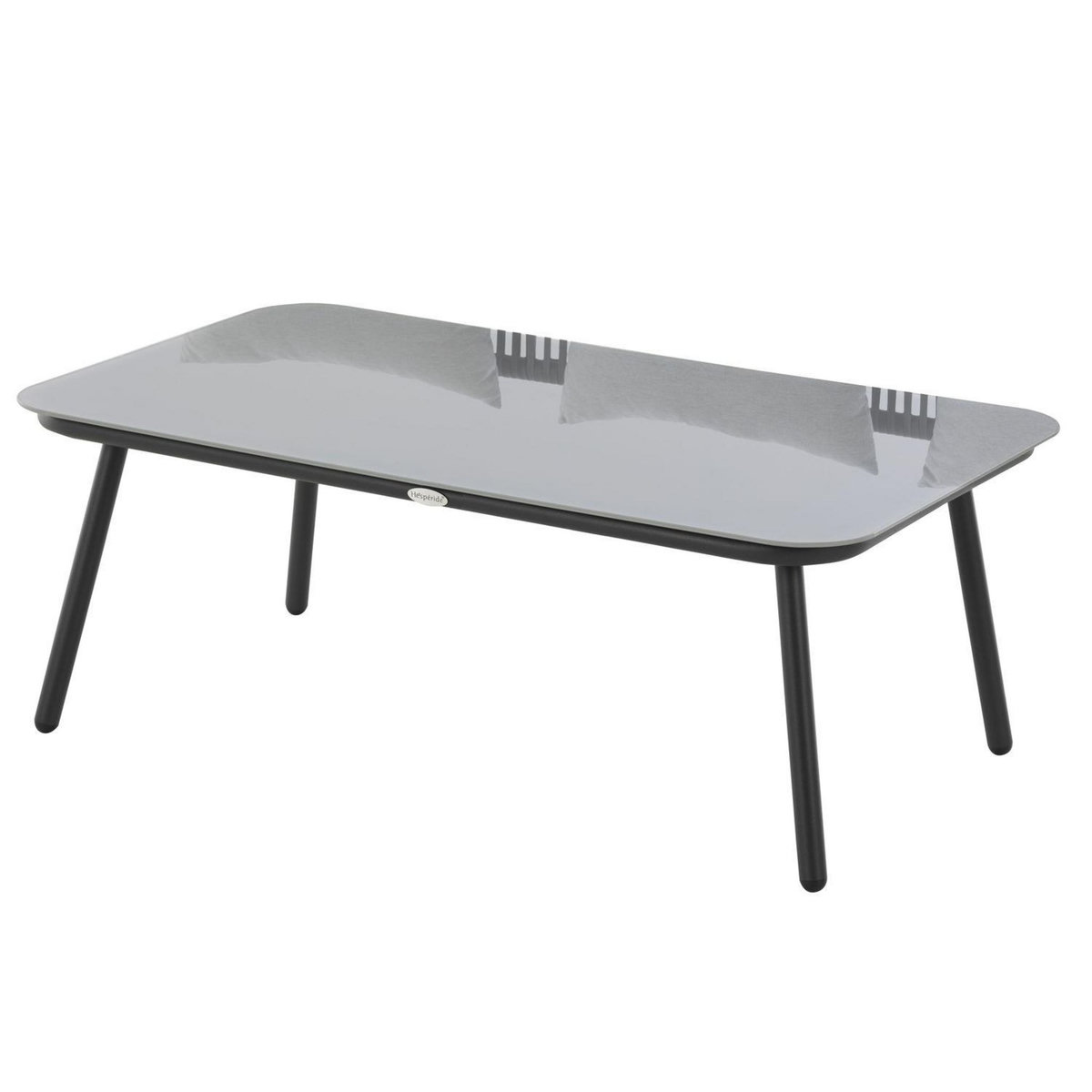 HESPERIDE Salon de jardin design mailles Dadia - 5 Places - Ivoire et gris