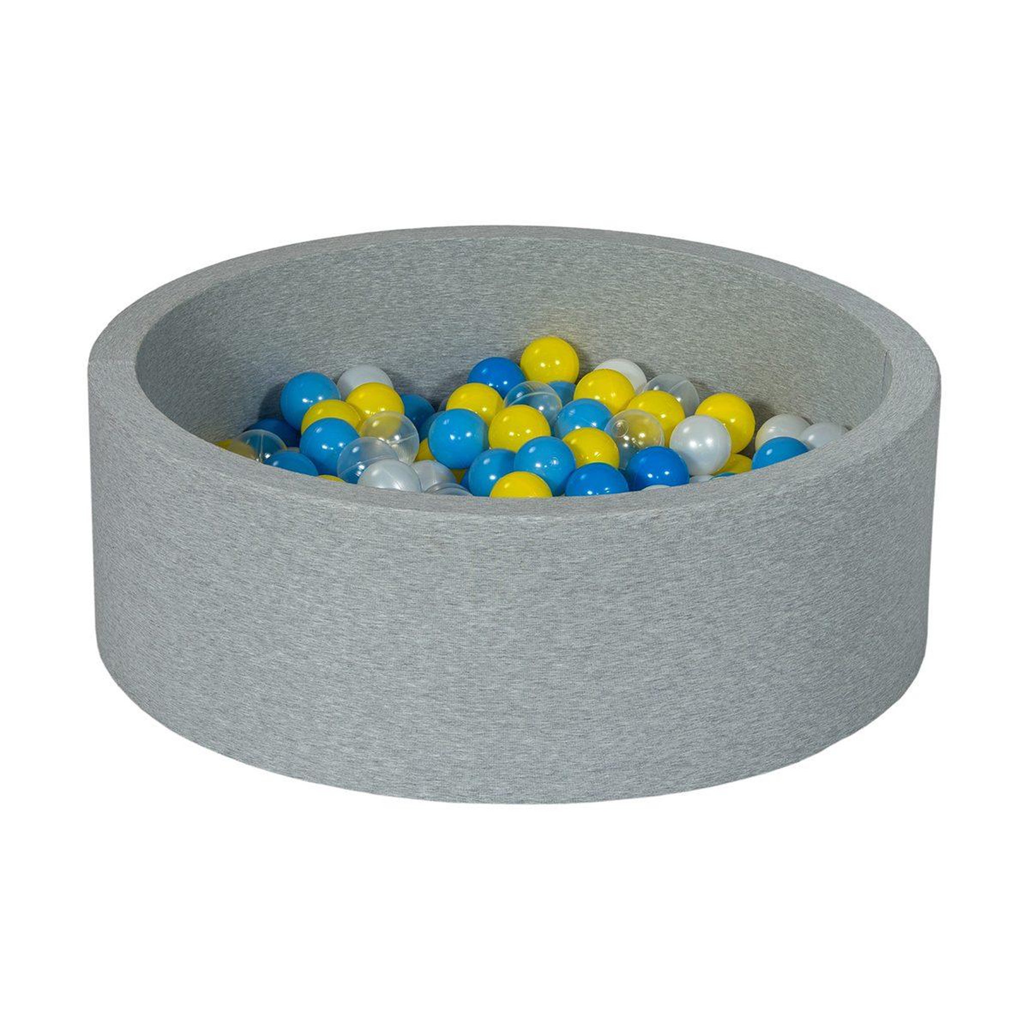 VELINDA Piscine à balles aire de jeu + 200 balles perle, transparent, jaune, bleu, bleu clair