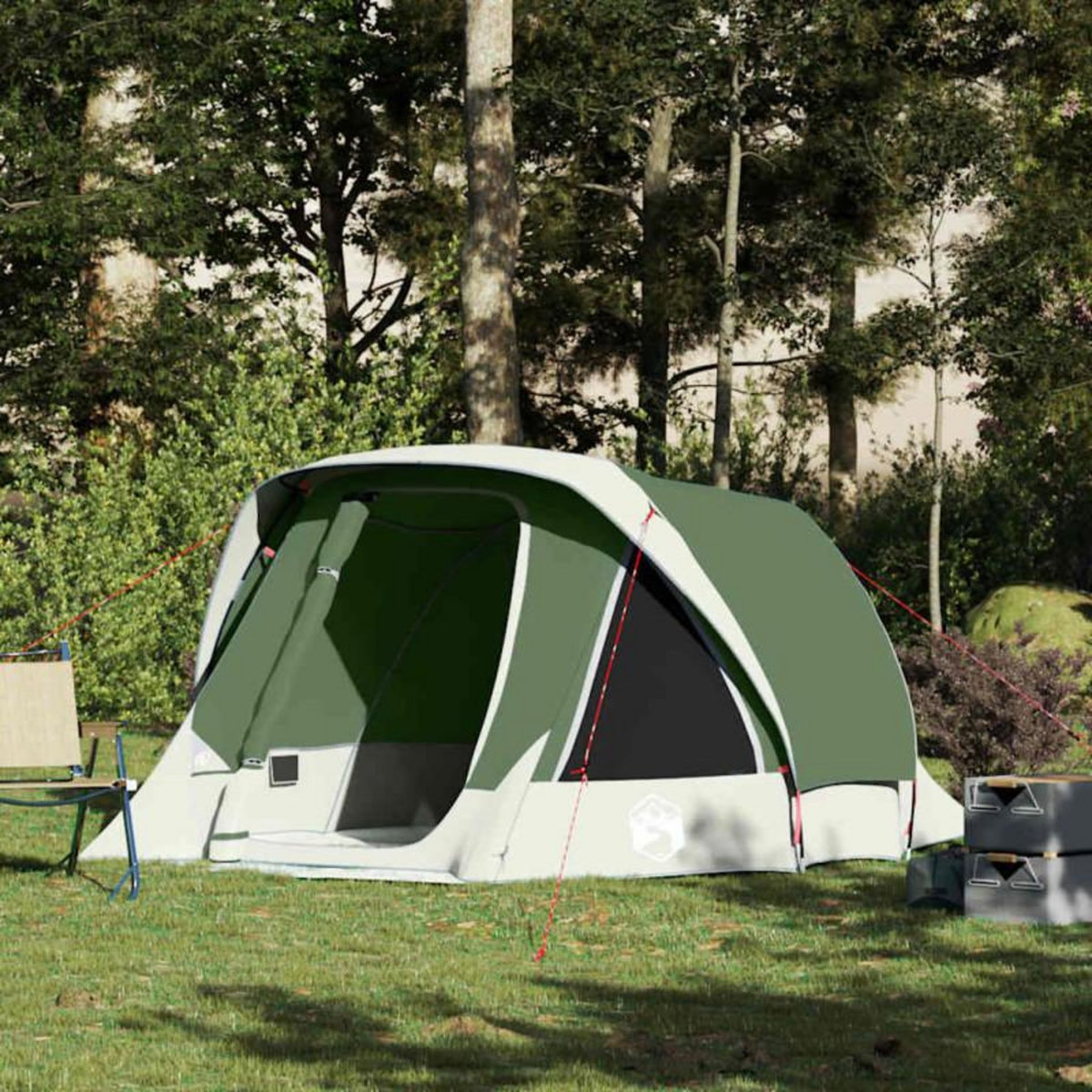 VIDAXL Tente de camping de cabine 4 personnes vert imperméable