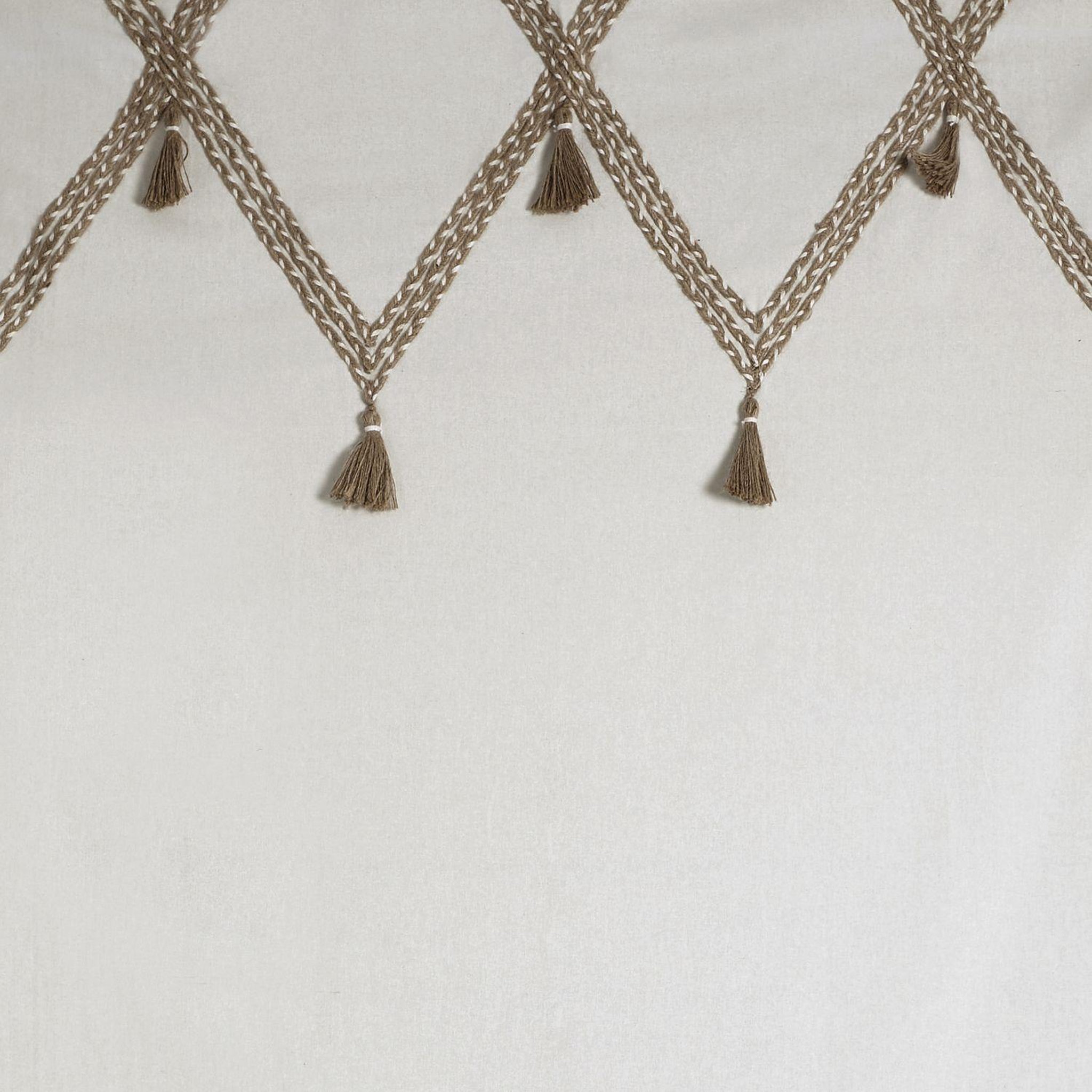 Voir la diapositive 3 : ATMOSPHERA Rideau carmen à pompons en jute - 140 cm x 260 cm - beige