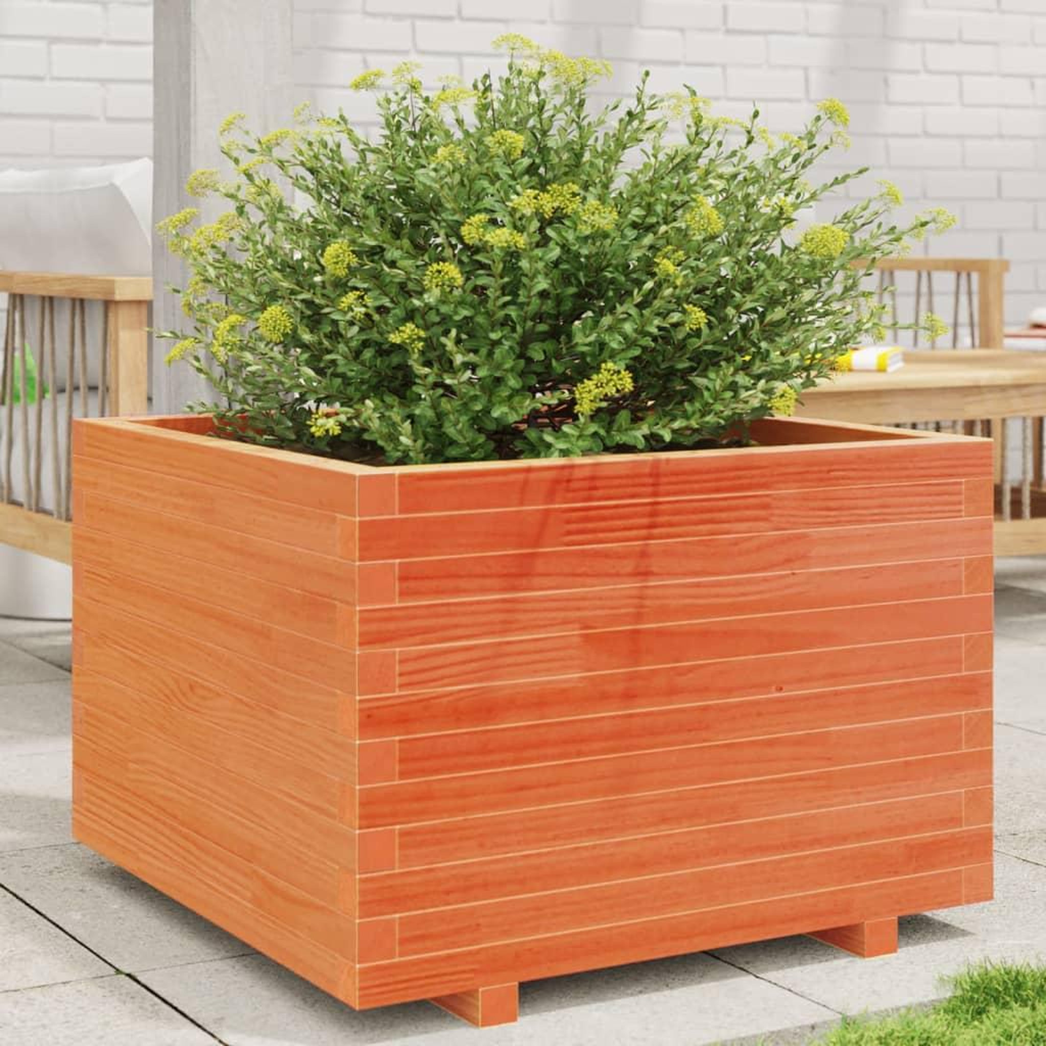 VIDAXL Jardiniere cire marron 70x70x49,5 cm bois de pin massif