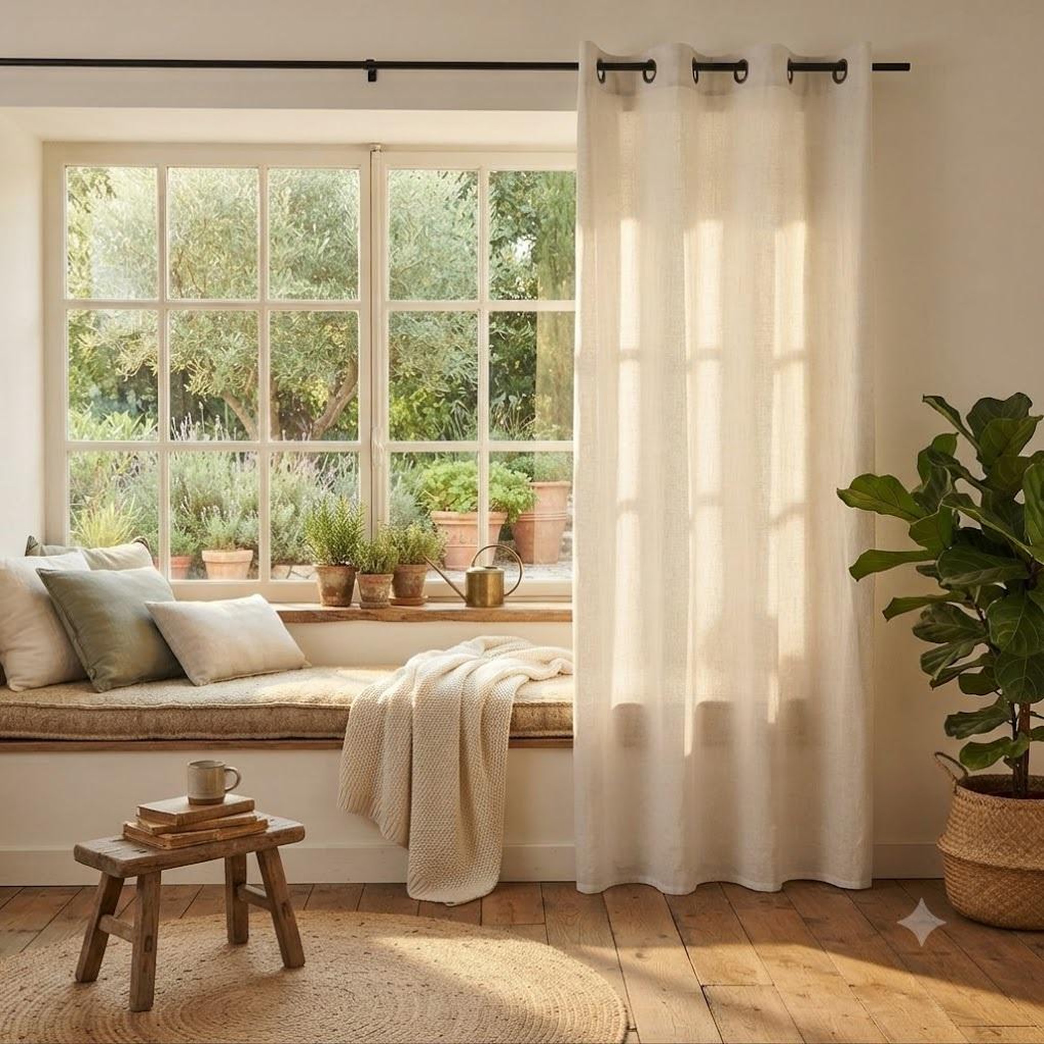 Voir la diapositive 2 : Eden Un rideau tamisant bea chiné design et moderne