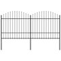 Voir la diapositive 1 : VIDAXL Cloture de jardin a dessus en lance Acier (1,5-1,75)x3,4 m Noir