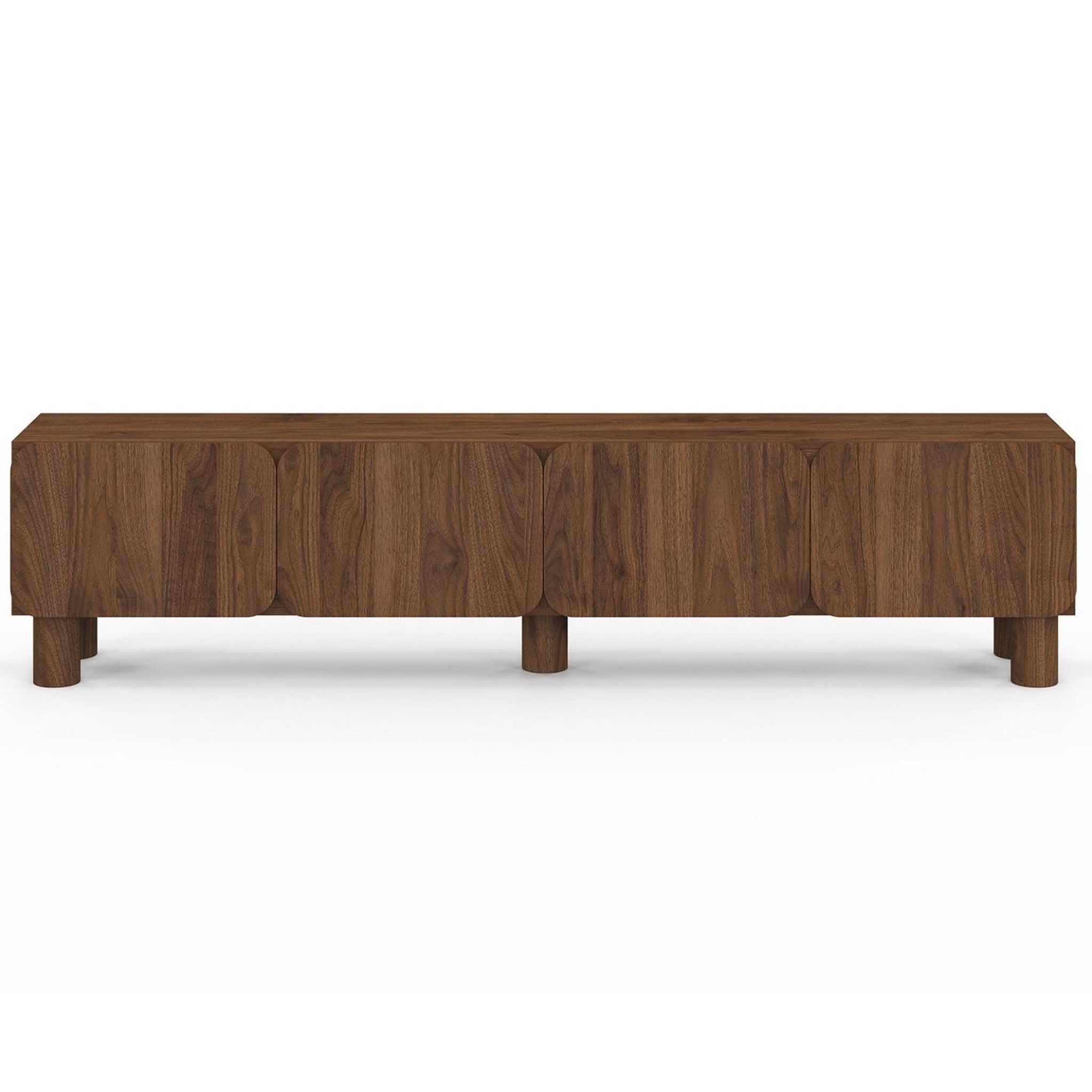 Voir la diapositive 3 : ID MARKET Meuble tv 180 cm saranda 4 portes arrondies bois effet noyer