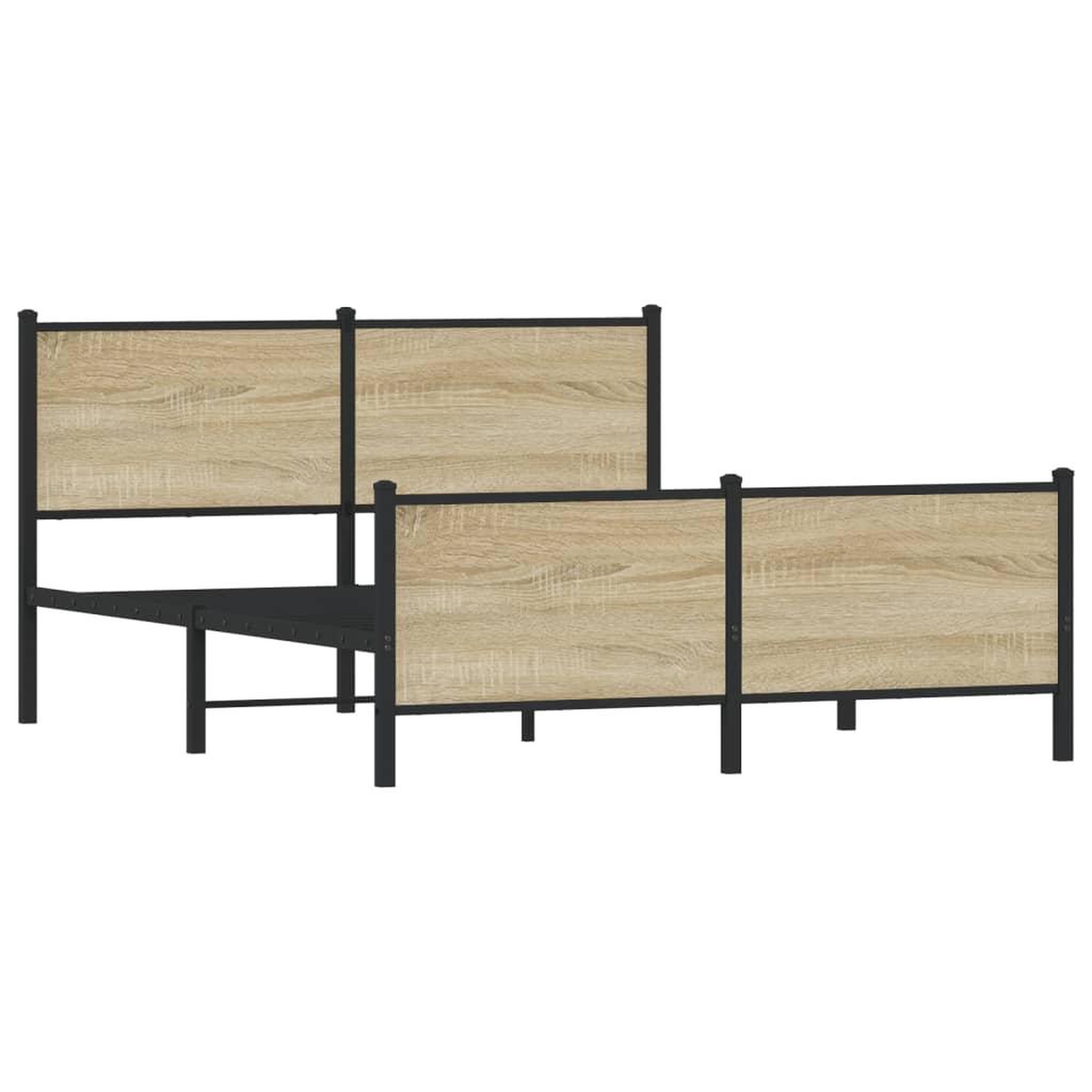 Voir la diapositive 4 : VIDAXL Cadre de lit en metal sans matelas chene sonoma 140x200 cm