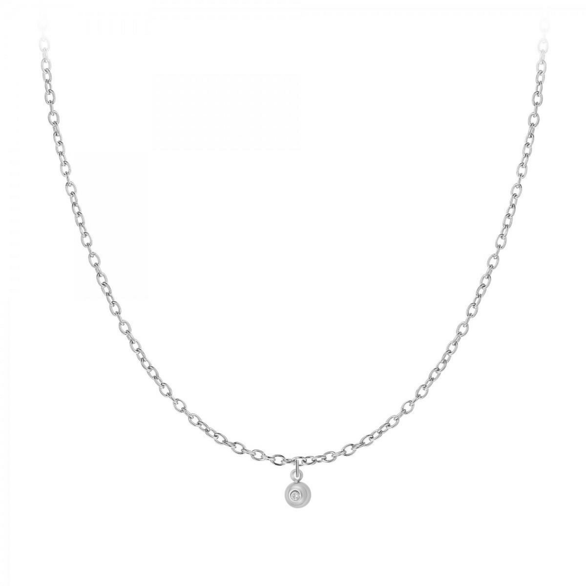 SC CRYSTAL Chaine maille forçat par SC Crystal ornée d'un véritable diamant blanc