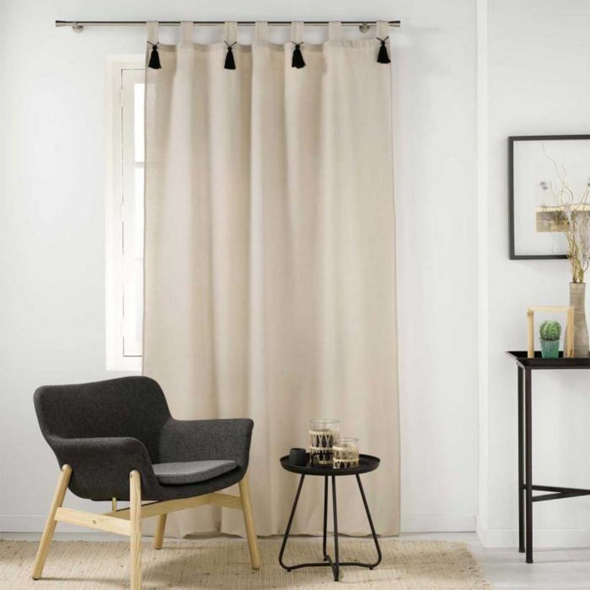 Paris Prix Rideau à Passants  Cyrine  140x240cm Naturel