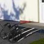 HOMCOM Rampe de fauteuil roulant rampe de chargement rampe d'accès antidérapante pliable avec bordures de sécurité max. 270 Kg dim. 183L x 73,5l cm alu. noir