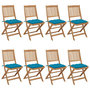 Voir la diapositive 1 : VIDAXL Chaises pliables de jardin lot de 8 avec coussins Bois d'acacia