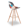Voir la diapositive 6 : ID MARKET Lot de 4 tabourets de bar SARA motifs patchworks multi-couleurs
