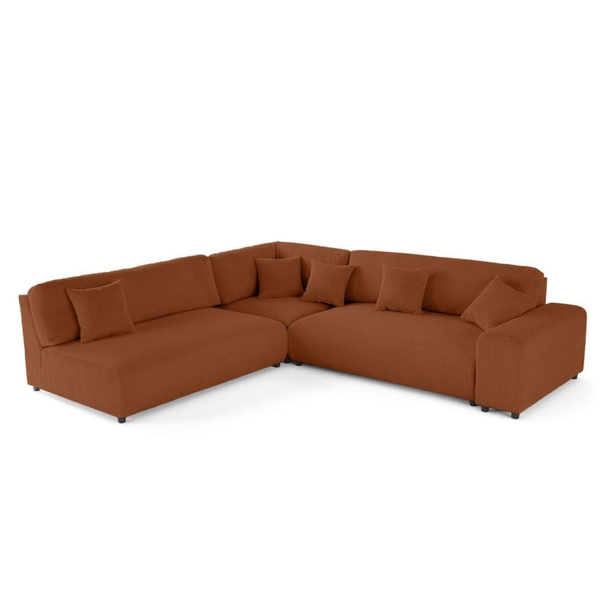 LISA DESIGN Garance - canapé modulable d'angle gauche - 6 places - en velours côtelé