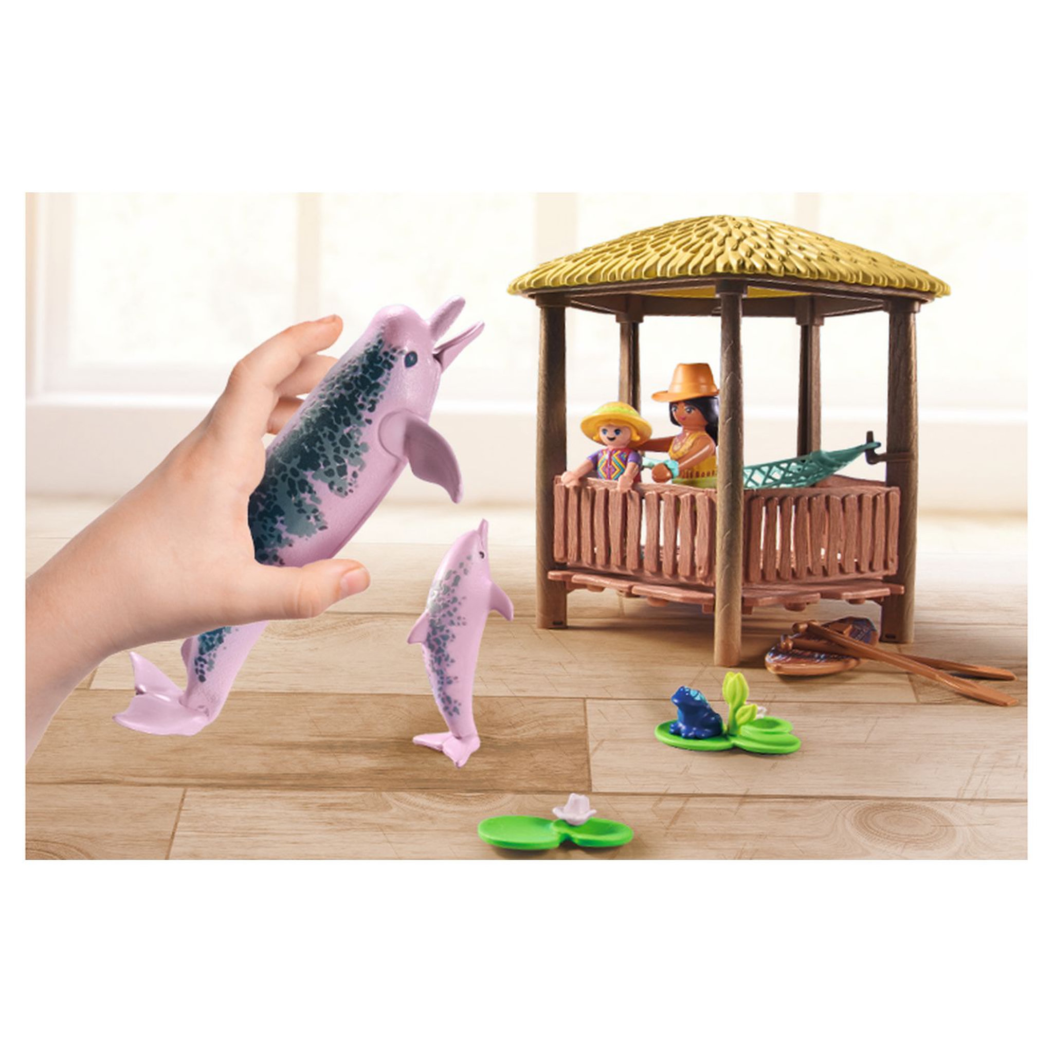 Voir la diapositive 4 : PLAYMOBIL 71143 Paddles avec les dauphins roses 