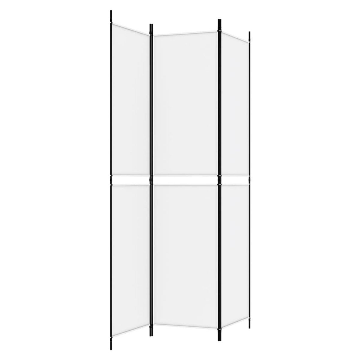 VIDAXL Cloison de separation 3 panneaux Blanc 150x220 cm Tissu