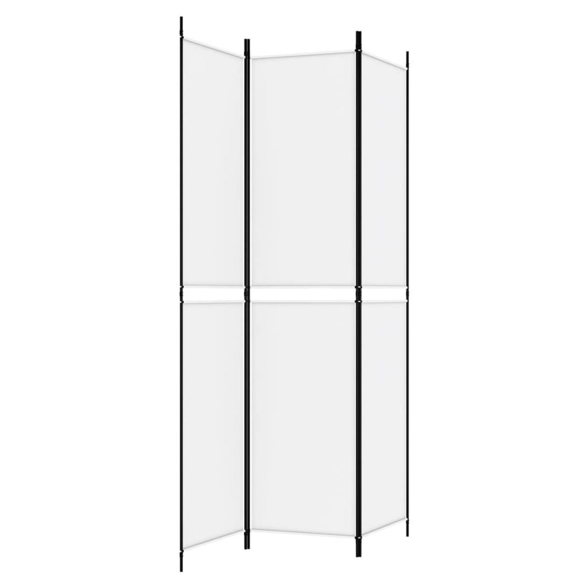 VIDAXL Cloison de separation 3 panneaux Blanc 150x220 cm Tissu