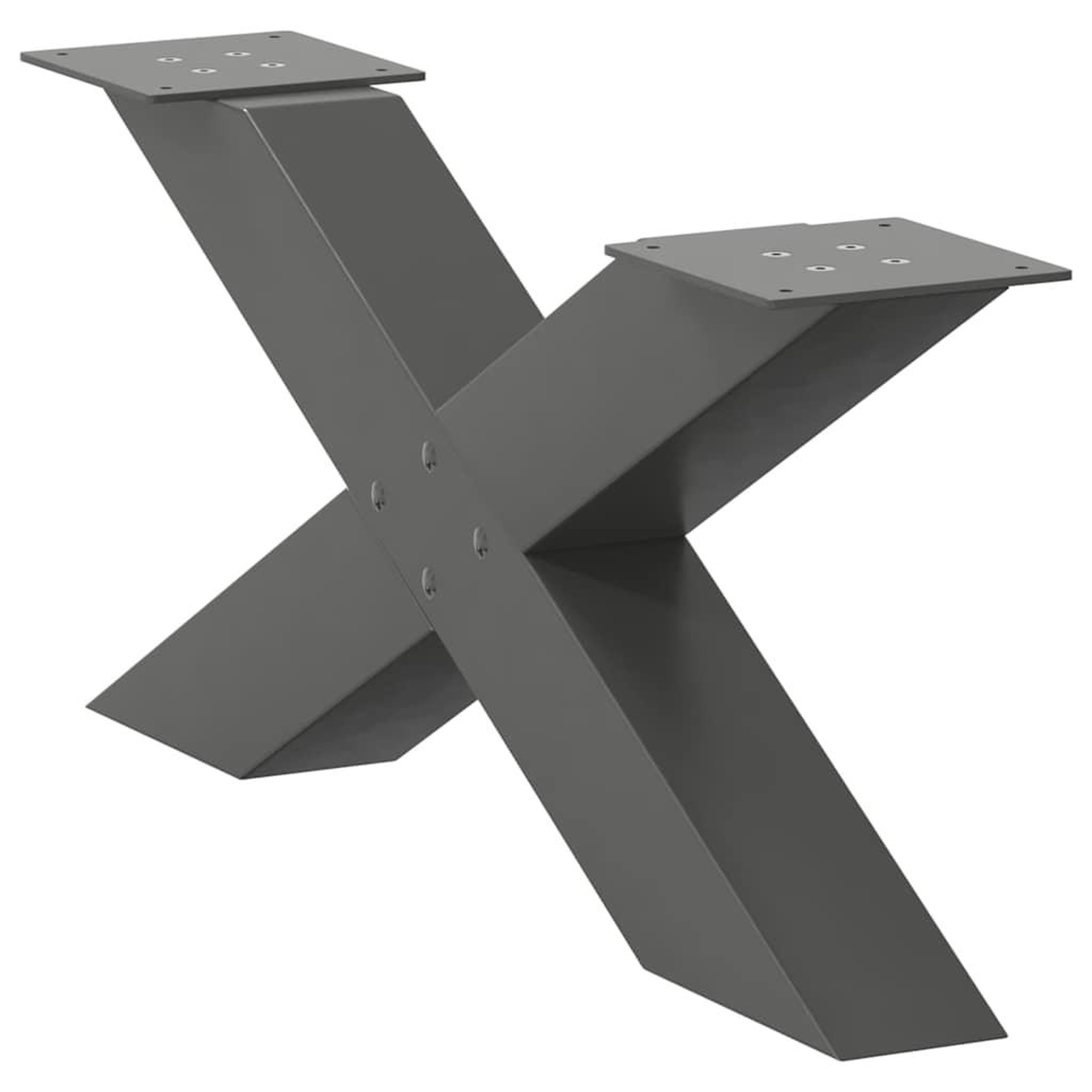 Voir la diapositive 4 : VIDAXL Pieds de table basse forme de X 2 pcs anthracite 70x(30-31) cm
