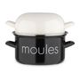 Voir la diapositive 1 : BAUMALU Marmite a moule BAUMALU 20 cm - Décor moules - Couvercle blanc - Noir