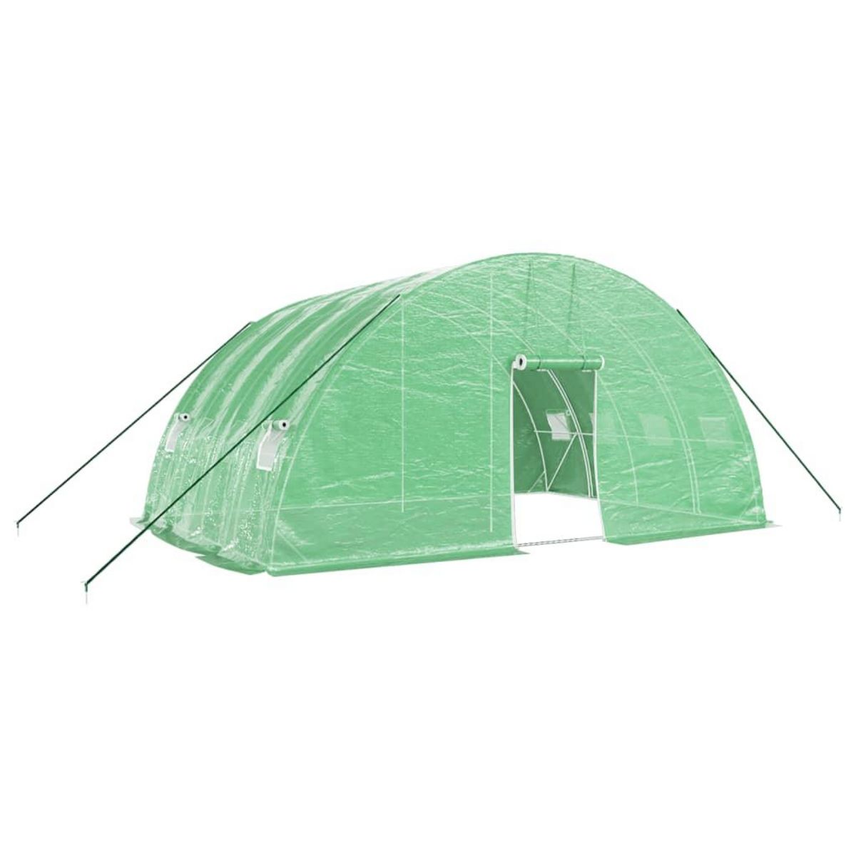 VIDAXL Serre avec cadre en acier vert 24 m^2 6x4x2,85 m