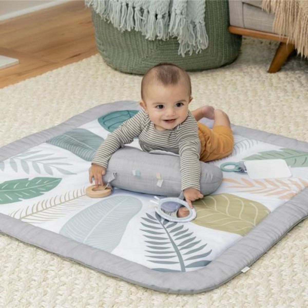 MARKET24 INGENUITY Tapis d'éveil tout confort Petit Eléphant, 12 cartes étapes mensuelles et tableau personnalisable