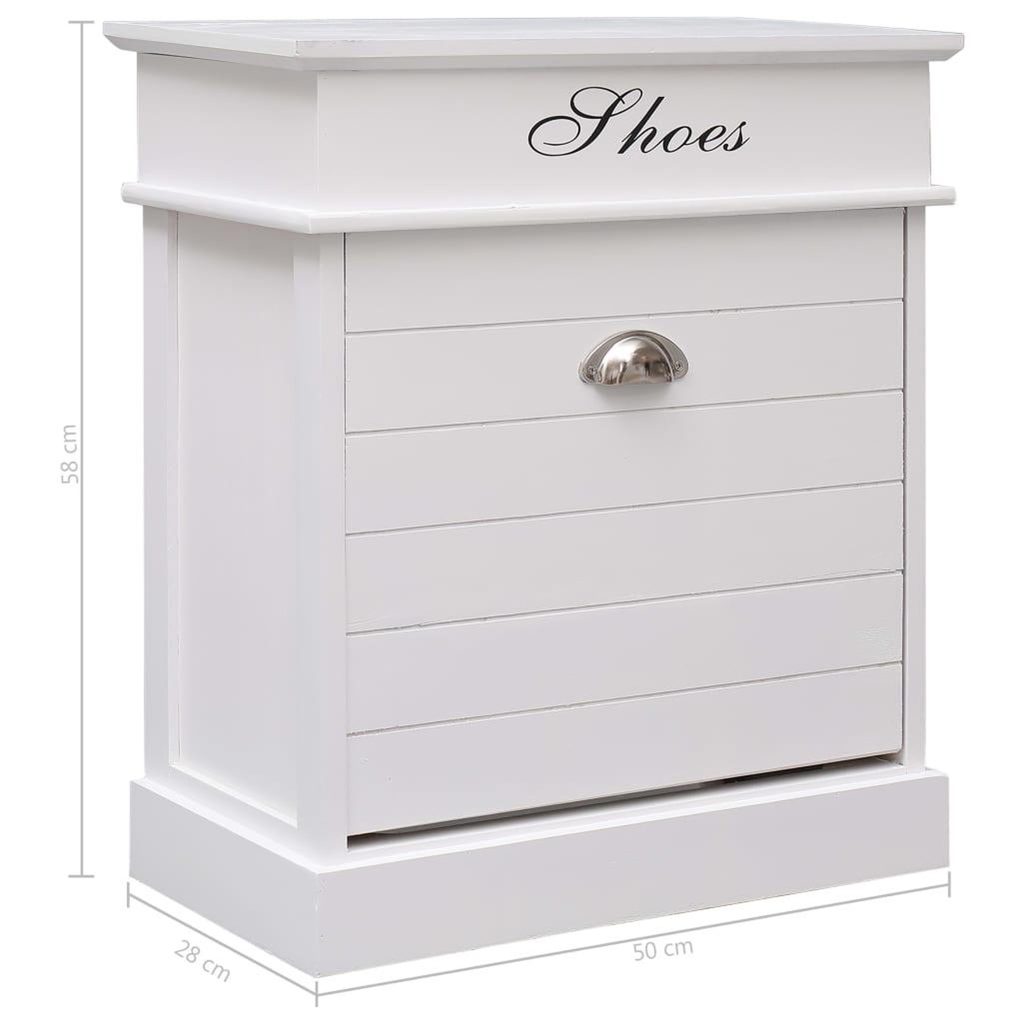 Voir la diapositive 6 : VIDAXL Armoire a chaussures Blanc 50 x 28 x 58 cm Bois de Paulownia