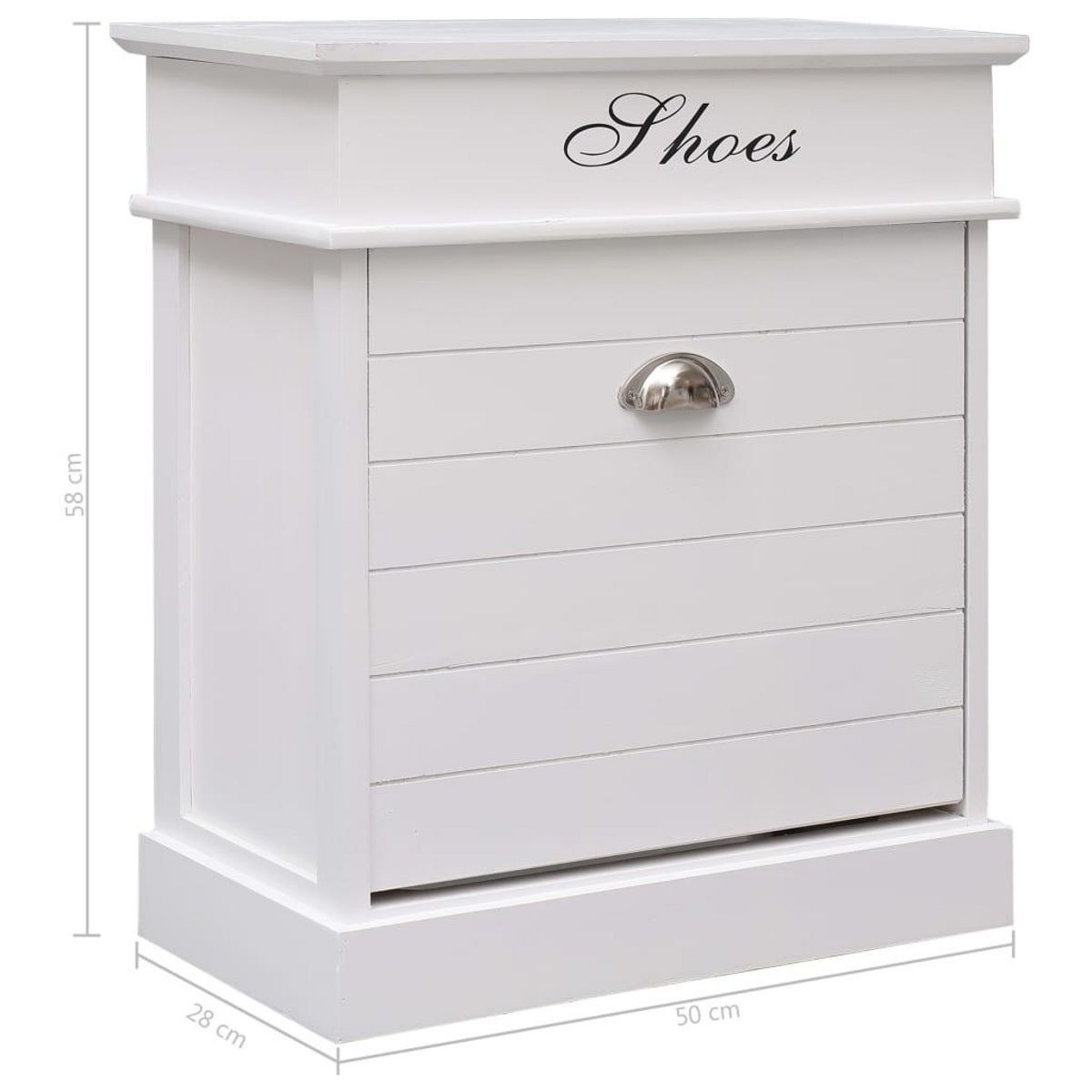VIDAXL Armoire a chaussures Blanc 50 x 28 x 58 cm Bois de Paulownia
