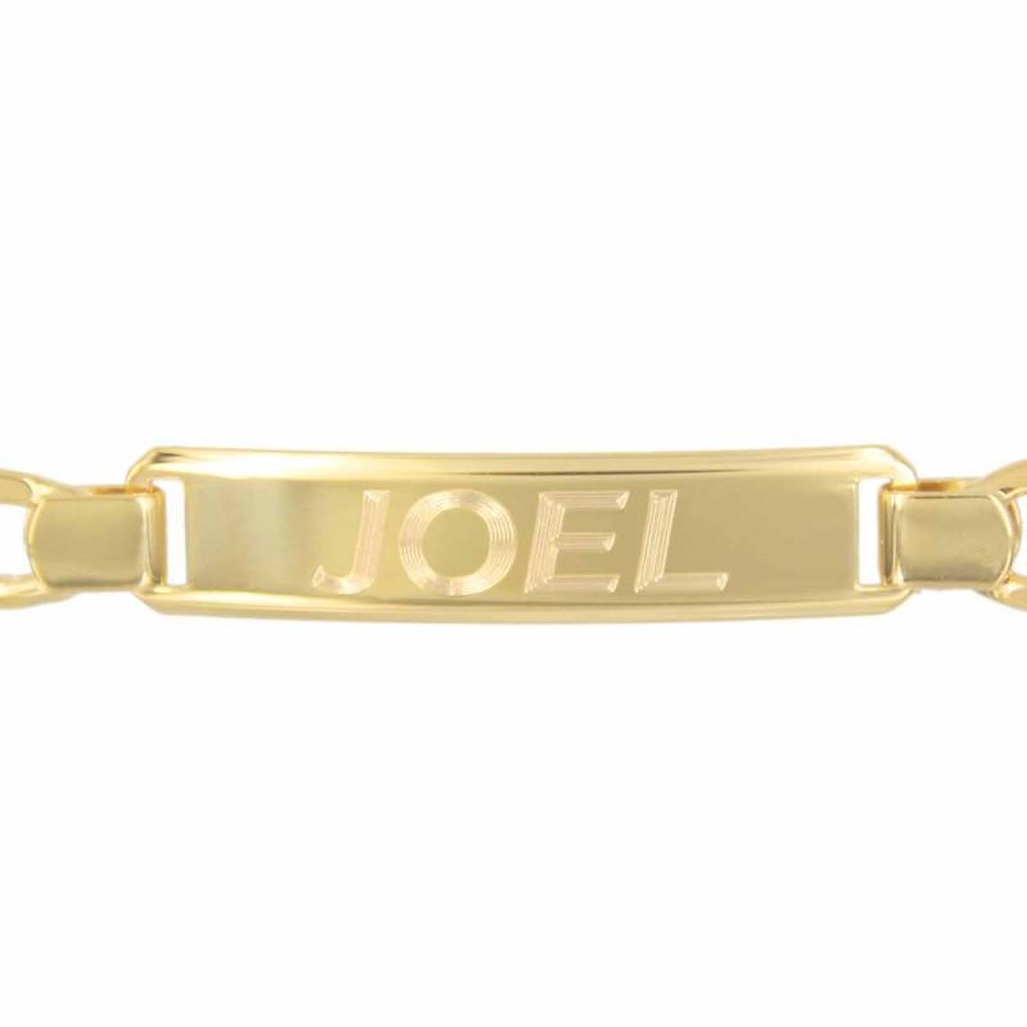 Voir la diapositive 4 : L'ATELIER D'AZUR Gourmette Or 18 Carats Maille Gourmette - Jaune - Gravure Offerte