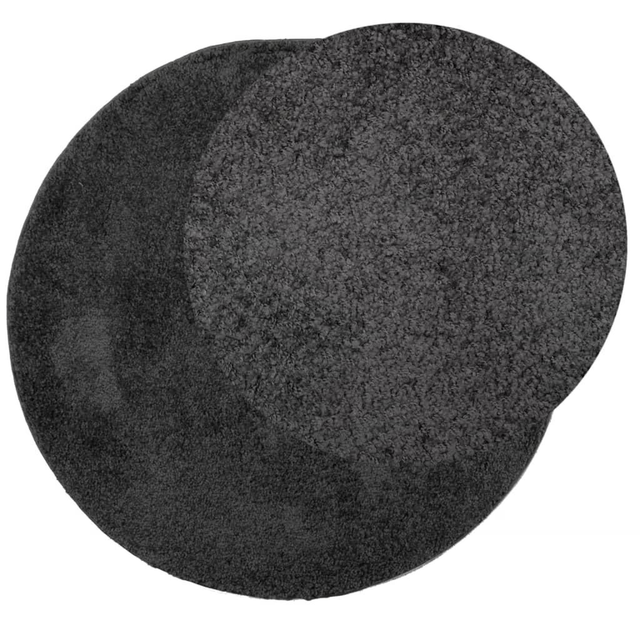 Voir la diapositive 3 : VIDAXL Tapis shaggy PAMPLONA poils longs moderne anthracite Ø 120 cm