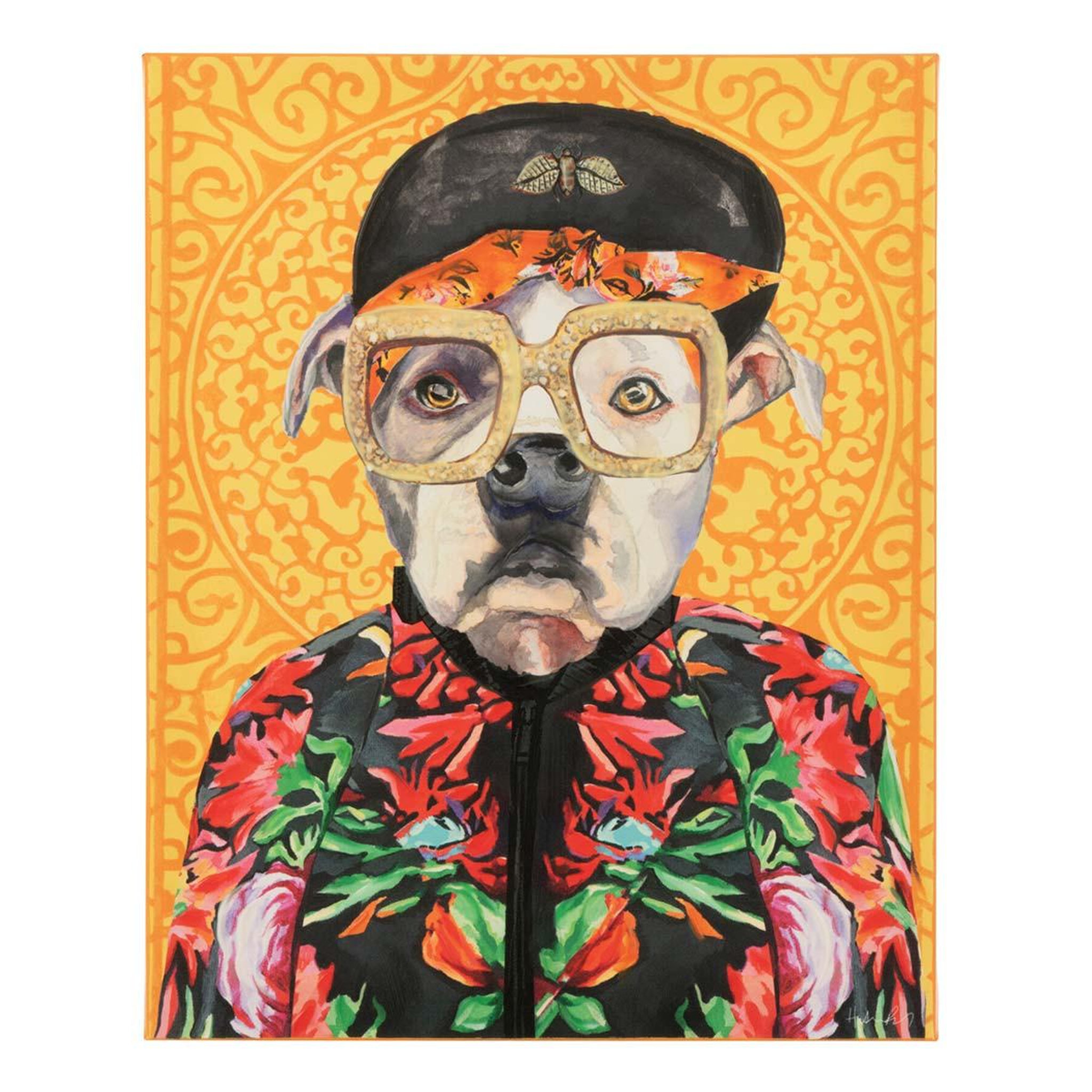J-LINE Toile déco chien  popart  40x50cm multicolore