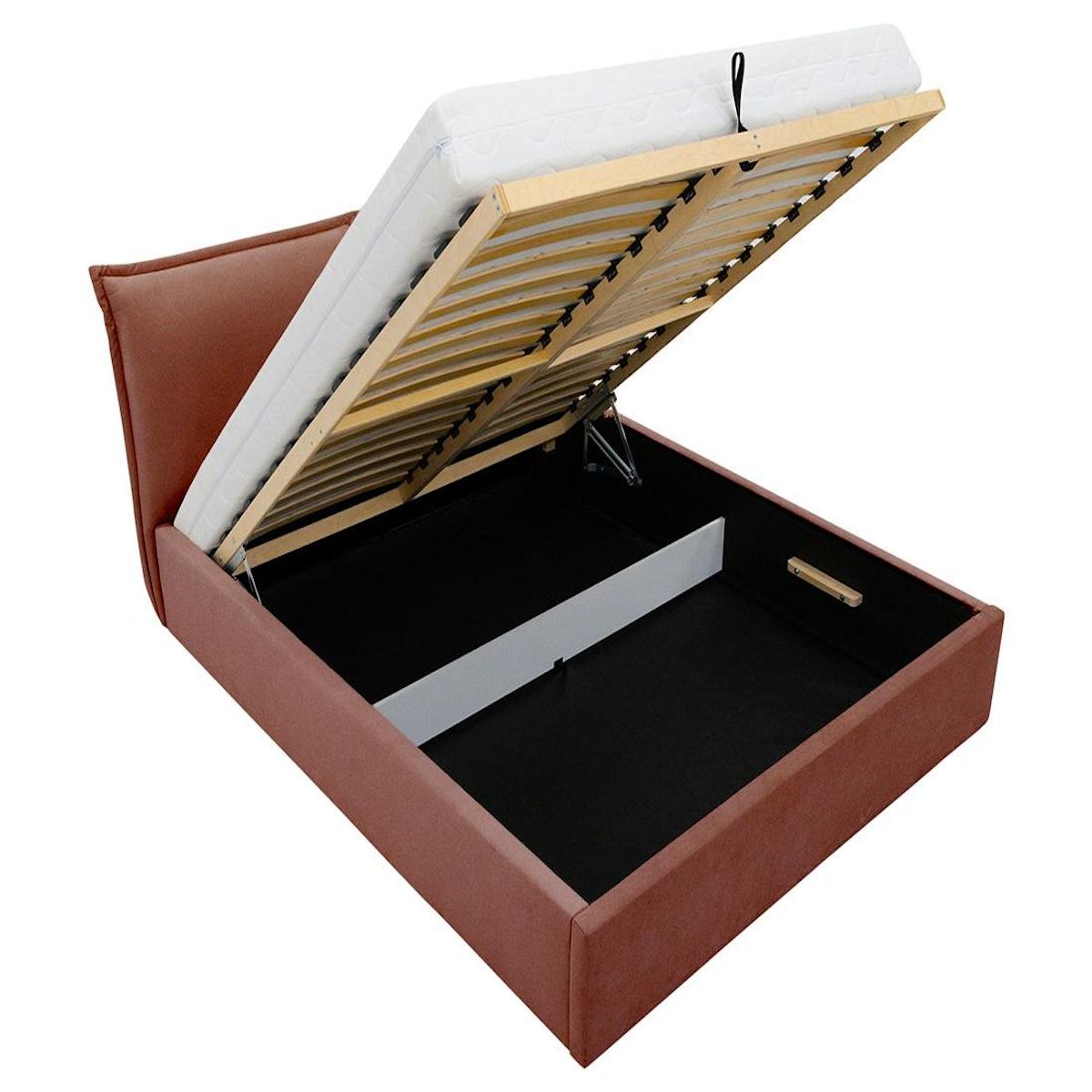 BEST MOBILIER John - lit coffre - 180x200 cm - en velours - sommier inclus