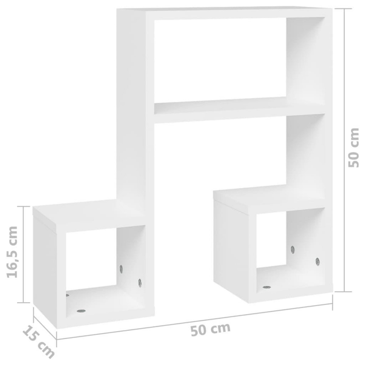 VIDAXL Etageres murales 2 pcs blanc 50x15x50 cm bois d'ingenierie