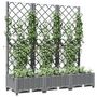 Voir la diapositive 3 : VIDAXL Jardiniere avec treillis Gris clair 120x40x121,5 cm PP