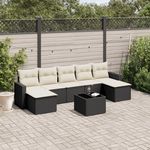 VIDAXL Salon de jardin 8 pcs avec coussins noir resine tressee