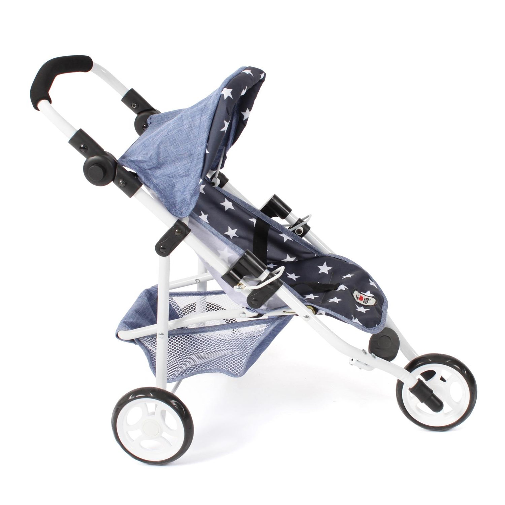Voir la diapositive 2 : BAYER CHIC 2000 Petite poussette de jogging LOLA pour poupées Bleu marine avec étoiles