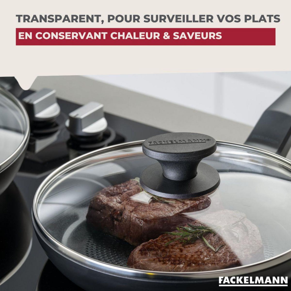 Fackelmann Couvercle de cuisson en verre 24 cm Fackelmann
