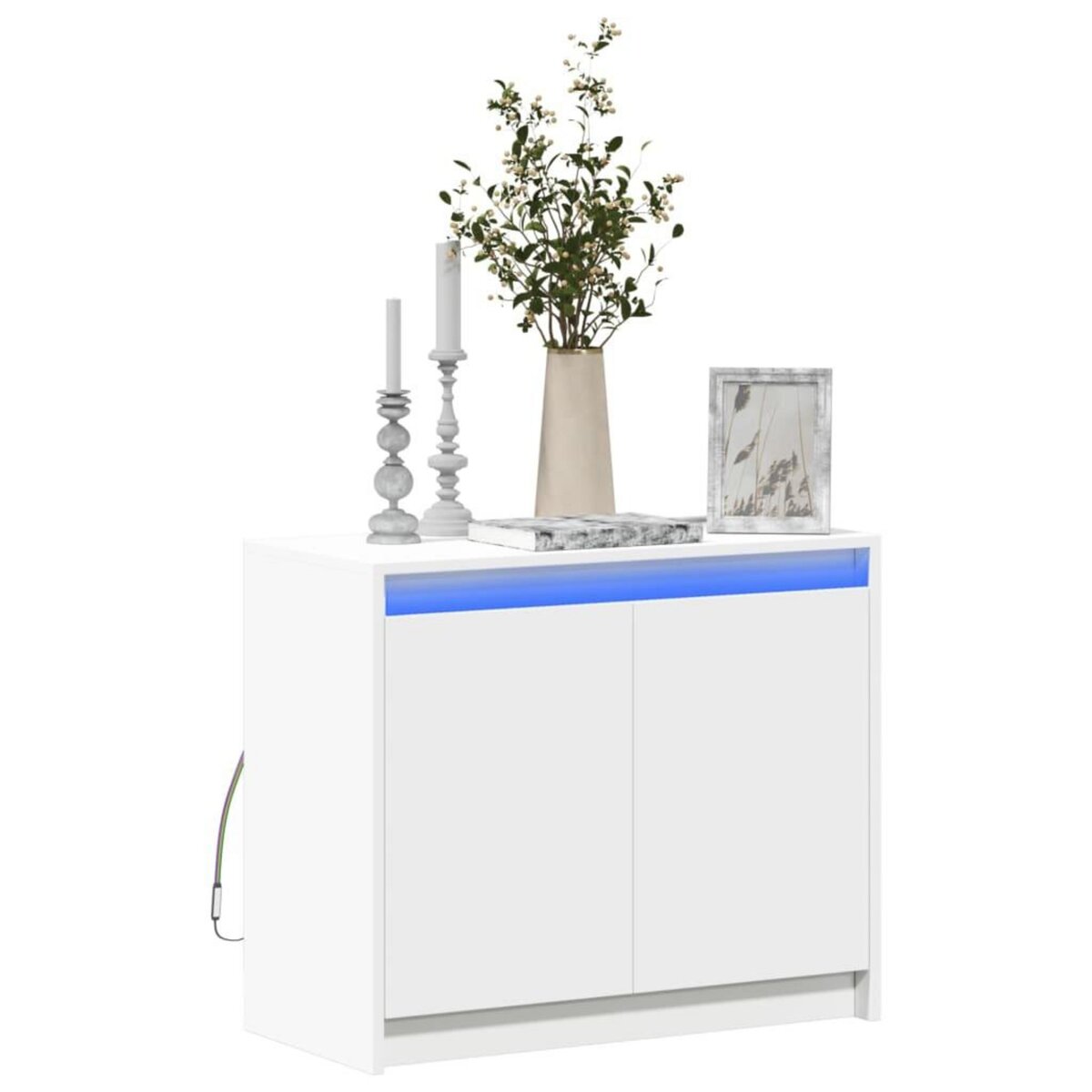 VIDAXL Buffet avec LED blanc 72x34x61 cm bois d'ingenierie
