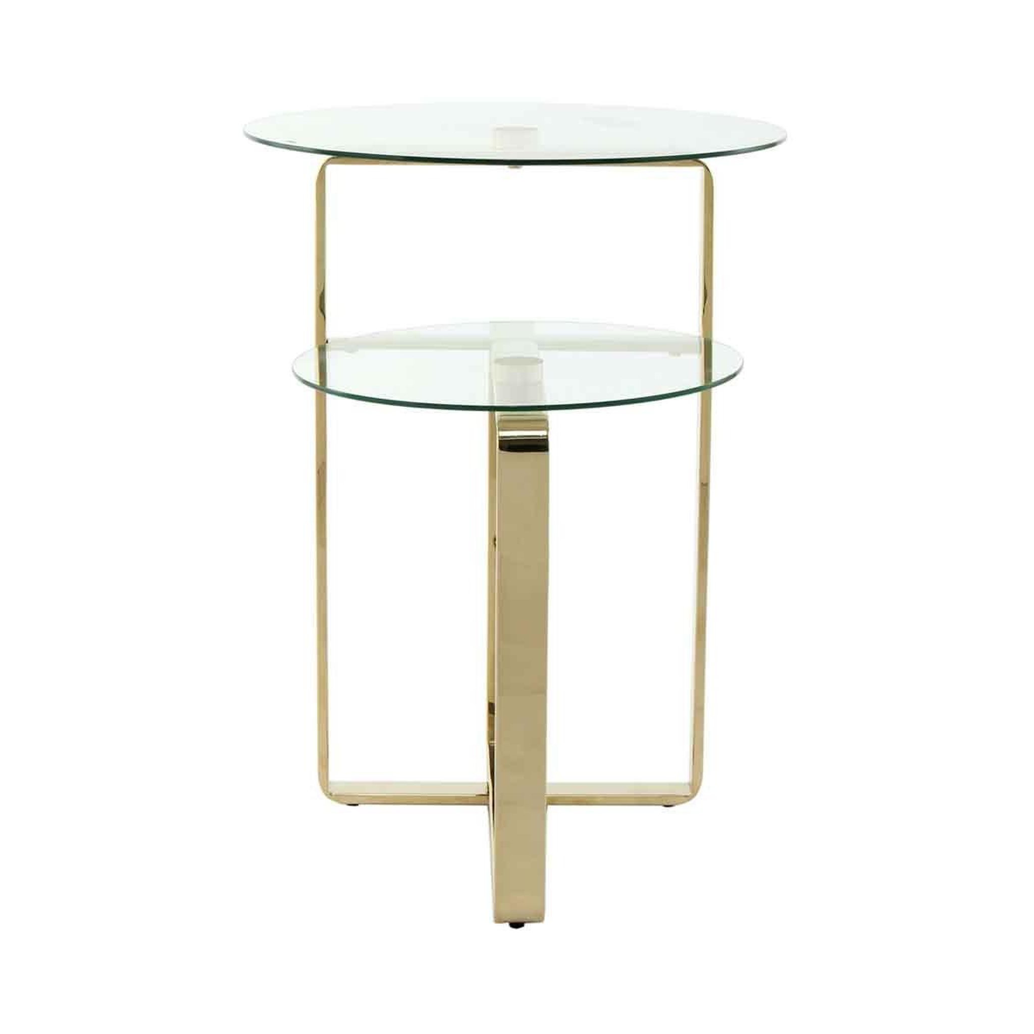 Voir la diapositive 2 : Paris Prix Table d'Appoint 2 Plateaux Design  Katris  60cm Or
