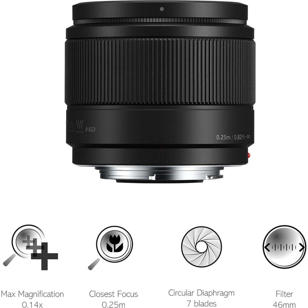 PANASONIC Objectif pour Hybride 25mm f/1.7 noir Lumix G
