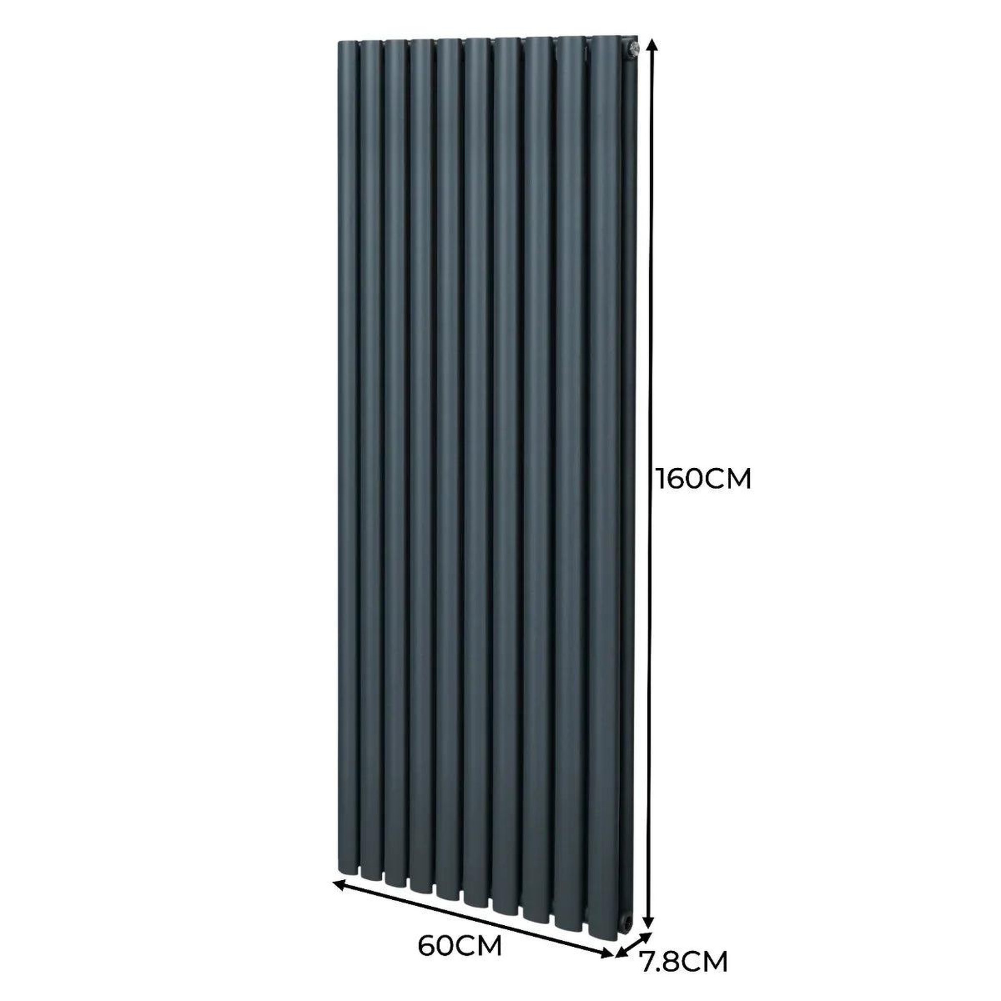 Voir la diapositive 5 : MONSTERSHOP Radiateur à colonnes ovales & robinet, 2 panneaux - 1600 x 600 mm
