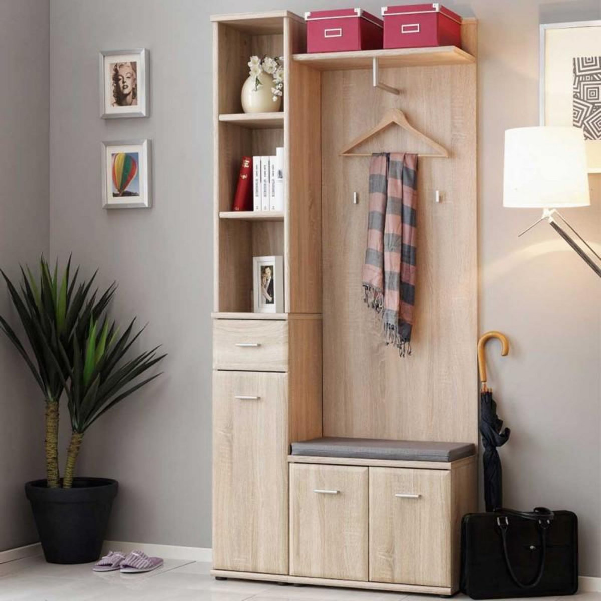 Paris Prix Ensemble Vestiaire 4P  ARMARIO I  203cm Chêne