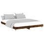 Voir la diapositive 4 : VIDAXL Cadre de lit sans matelas chene fume 200x200 cm bois ingenierie