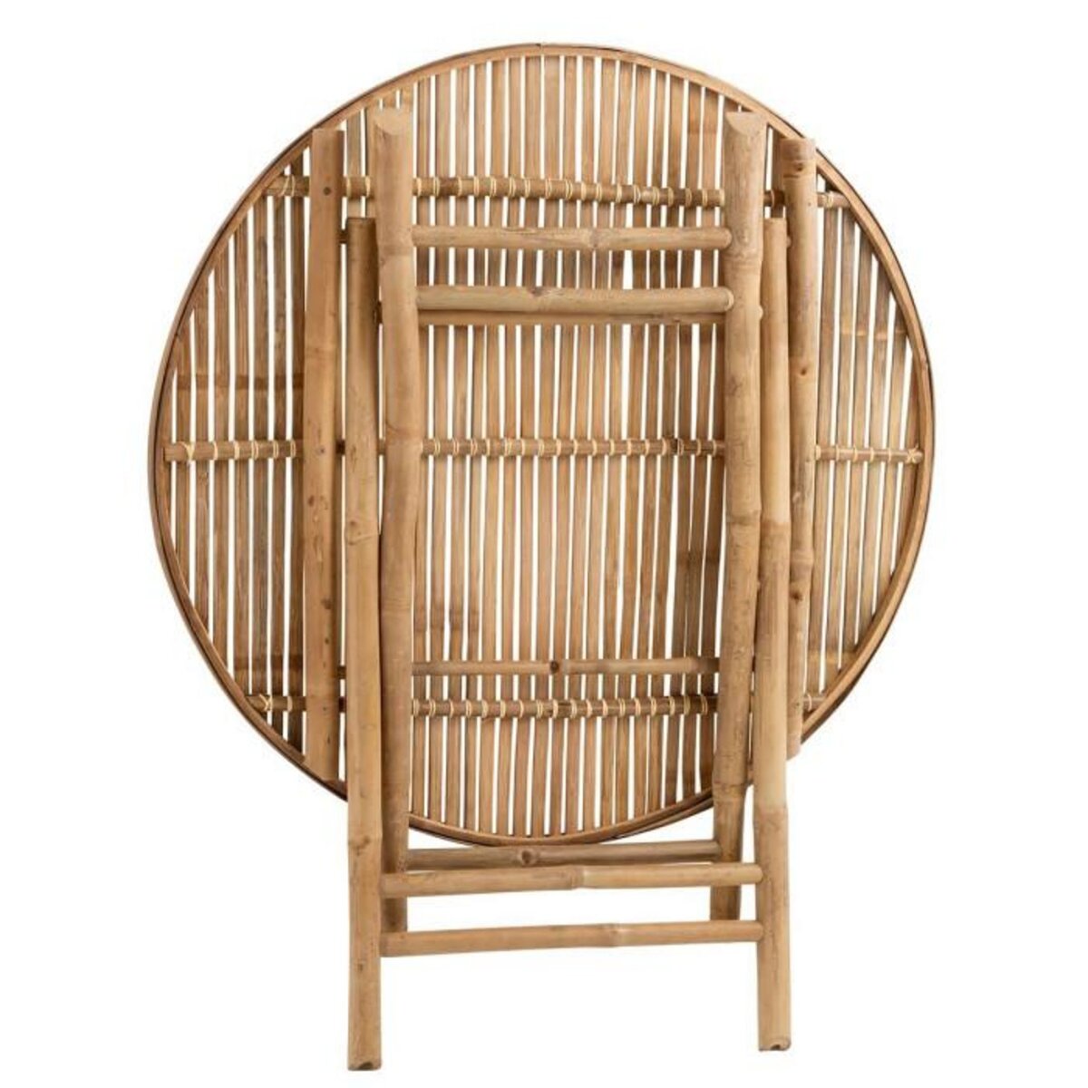 Paris Prix Table de Jardin Pliable  Bambou  90cm Naturel