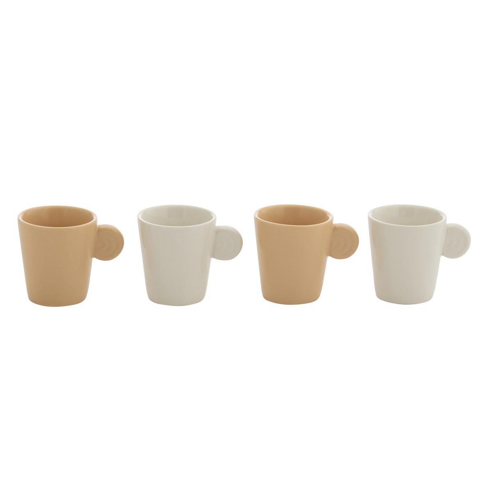 Voir la diapositive 3 : J-LINE Lot de 4 tasses  avery  22cl crème & blanc