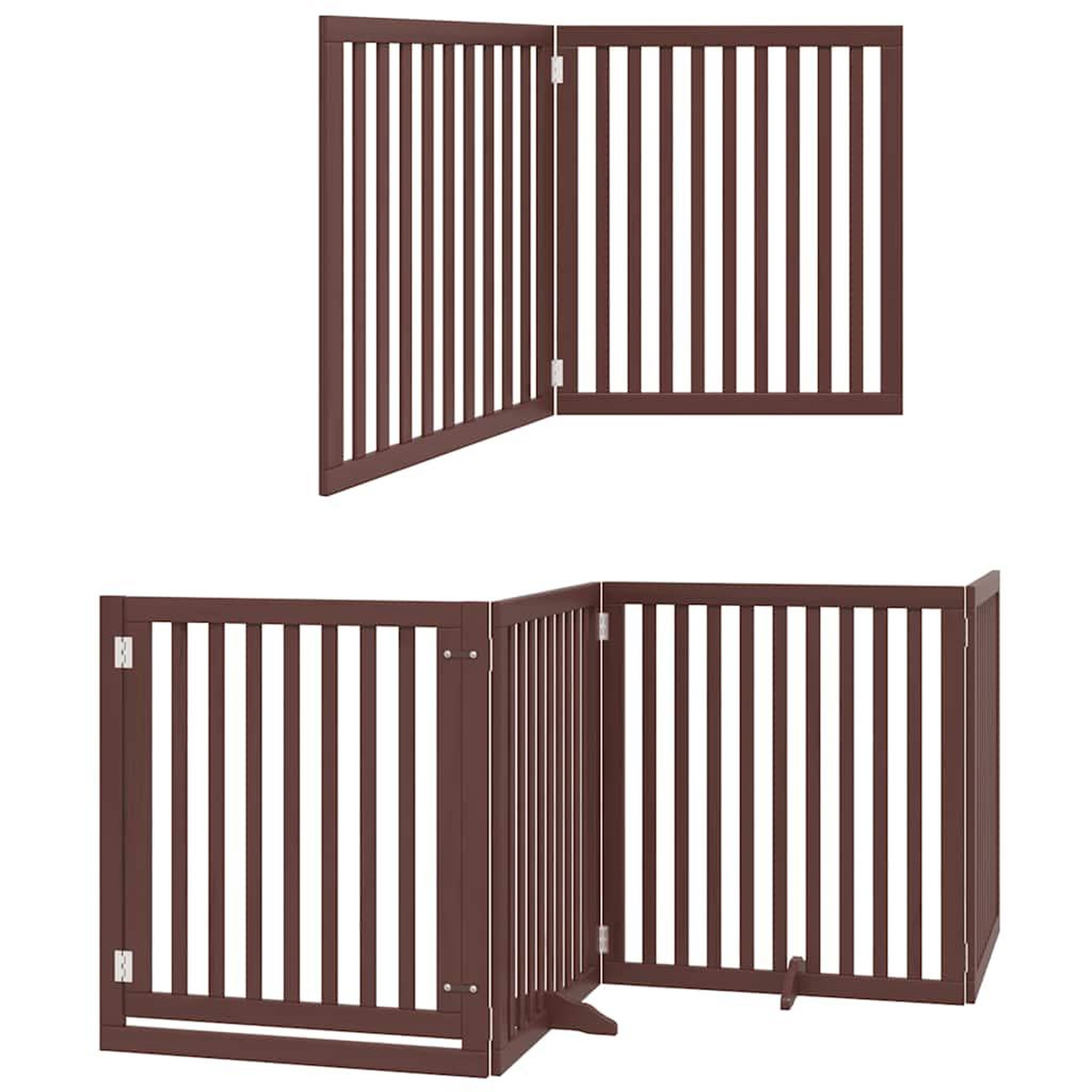 Voir la diapositive 6 : VIDAXL Barriere pour chien avec porte pliable 6 panneaux bois peuplier