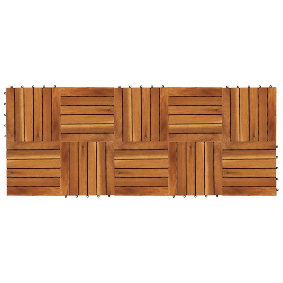 VIDAXL Carreaux de terrasse 30x30 cm 10 pcs Acacia Motif vertical