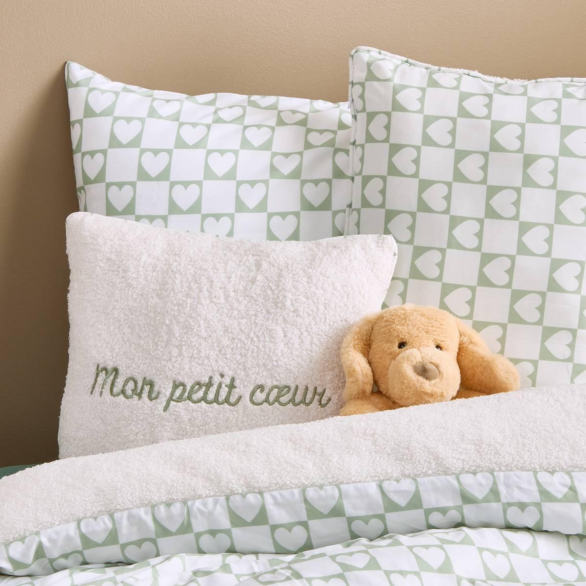 Voir la diapositive 6 : Atmosphera Kids Coussin déco enfant bouclette  jaiko  40x40cm vert