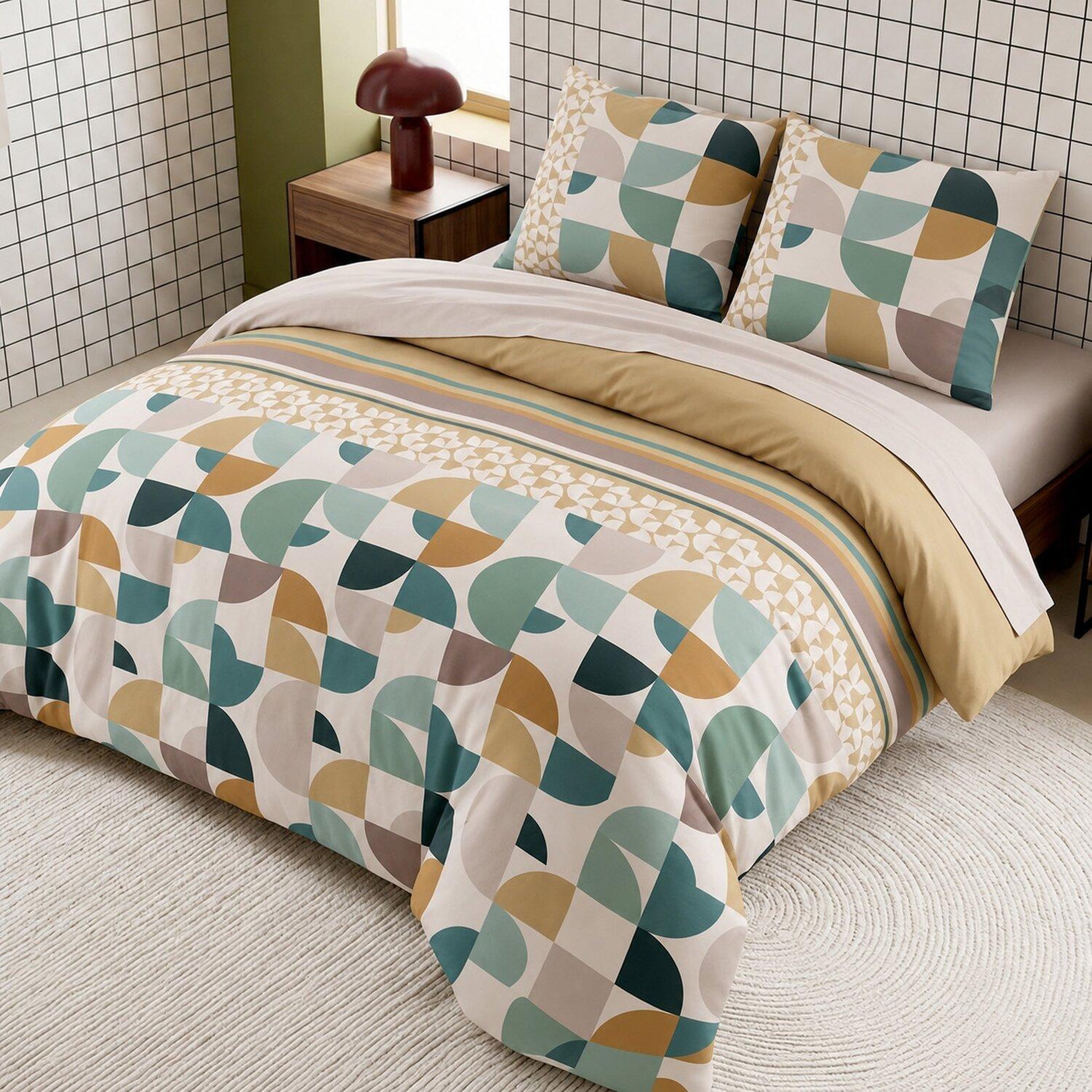 Voir la diapositive 2 : ATELIER DU COTON Parure housse de couette en coton 57 fils ADDICT
