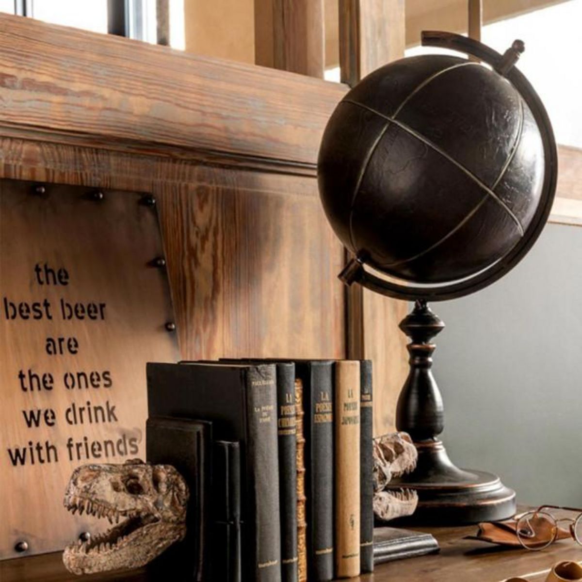 Paris Prix Globe Déco  Gravure  64cm Marron