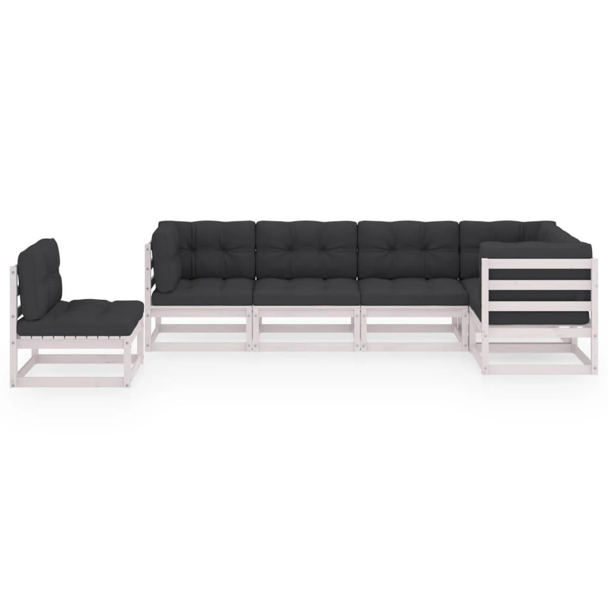 Voir la diapositive 3 : VIDAXL Salon de jardin 6 pcs avec coussins Bois de pin massif