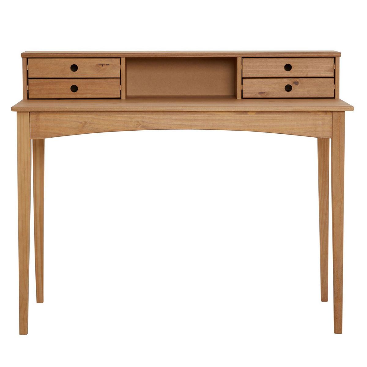 IDIMEX Bureau MILANO en pin massif avec 4 tiroirs et 1 niche